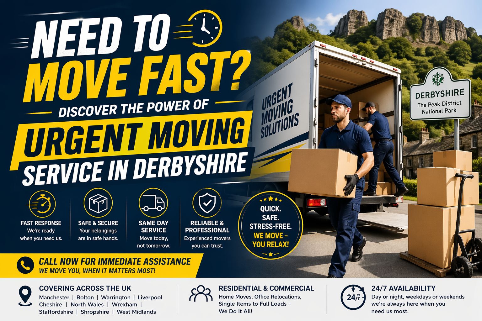 Urgent Moving Service in Derbyshire